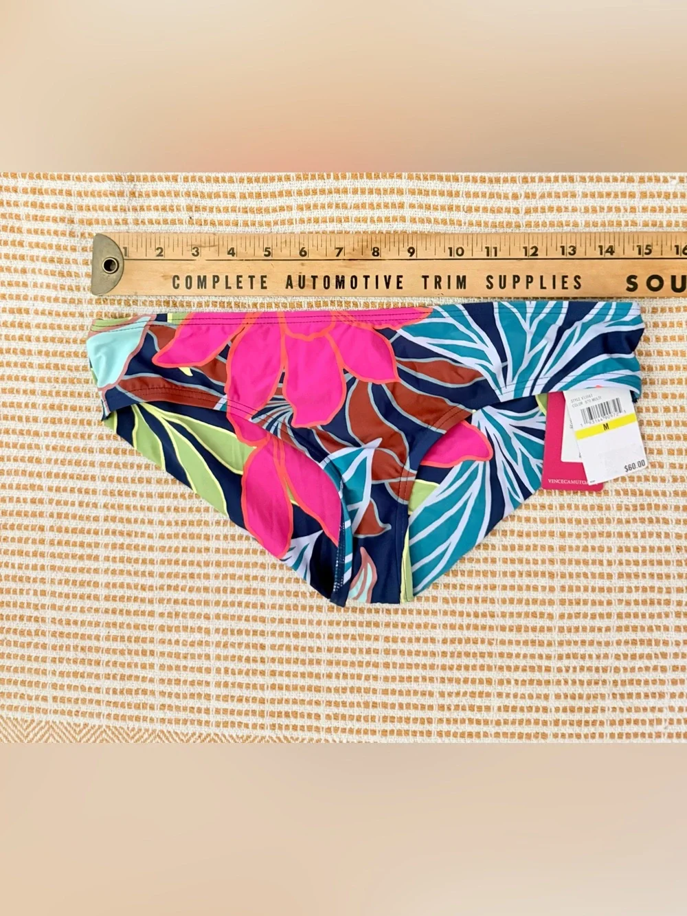 Vince Camuto Tropical Floral Shirred - Back Bikini Bottoms NWT